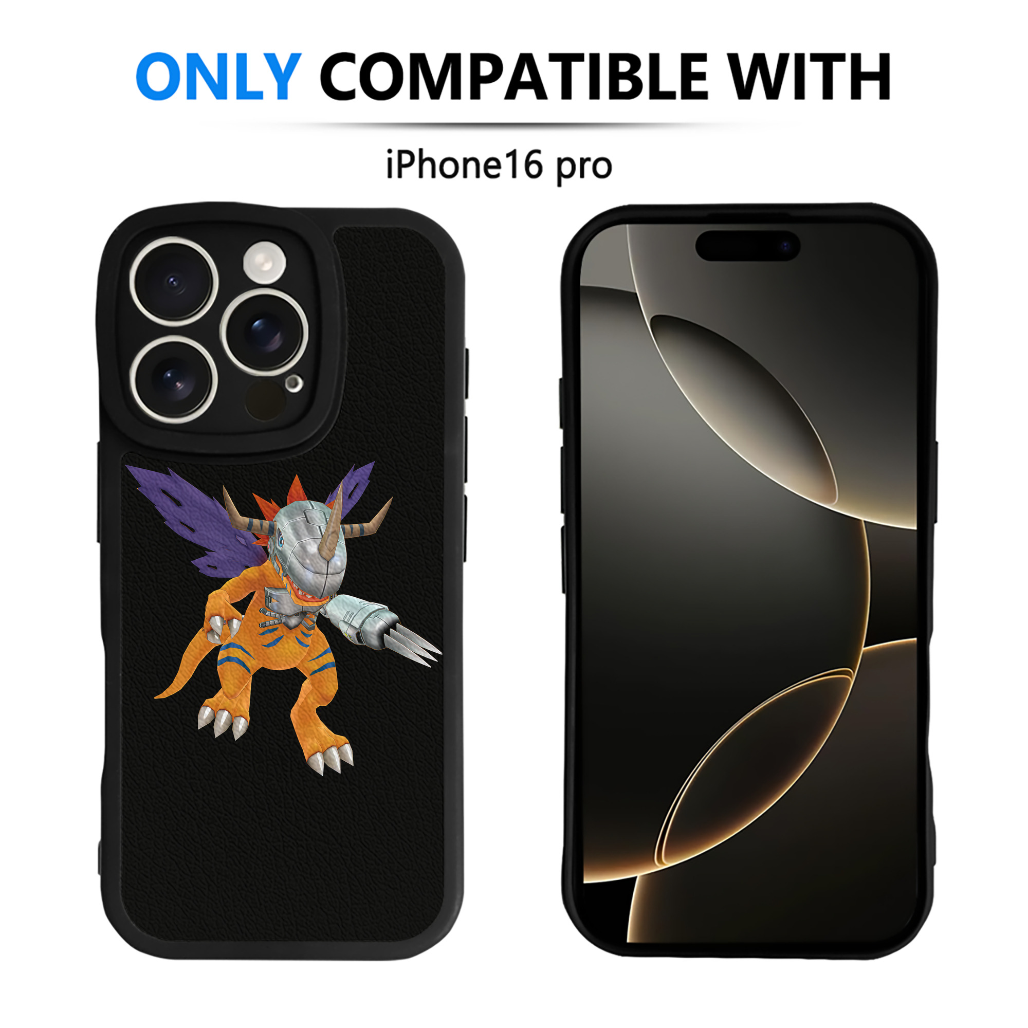 （画像用） Digimon デジタルモンスター/デジモン 【iPhone 16シリーズ対応】シリコンスマホケース（レザー調） 材質：シリコン